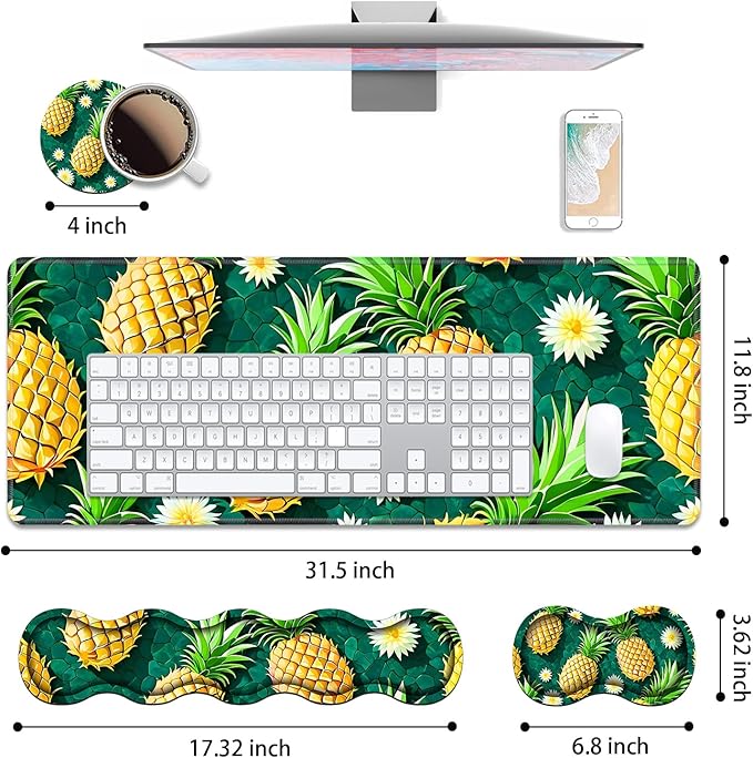 4 in 1 Ergonomic Keyboard Wrist Rest & Mouse Pad Wrist Rest Set, Large XXL - Image 2