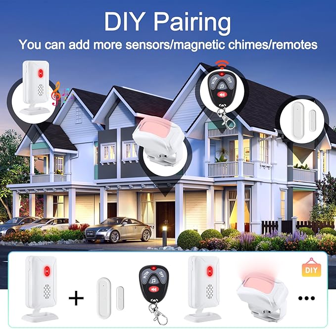 KCMYTONER Wireless Motion Sensor Detector Security Alarm Chime, Motion Sensor - Image 4