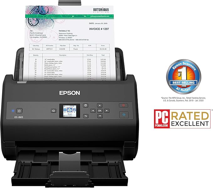 Epson Workforce ES-865 High Speed Color Duplex Document Scanner - Image 2
