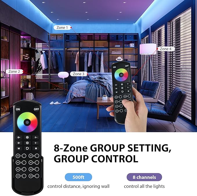 XXK RC05RFB RF Remoter, 8-Zone 2.4G Handheld RF Remote Control Compatible - Image 3