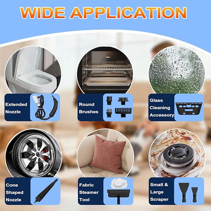 Steam Cleaner, 3-Level Adjustable Handheld Steam Cleaner, 15s Heat-Up, 400ML - Image 7