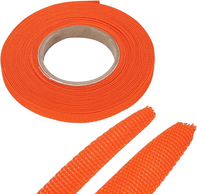 MECCANIXITY Braided Cable Sleeves Heat Shrinkable Fabric Sleeving, 1/4" 26ft by MECCANIXITY