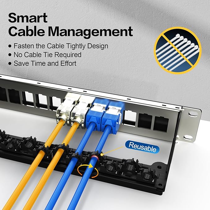 PBAEGAV 16 Port Patch Panel Blank UTP/STP 1U 19" Keystone Patch Panel - Image 3