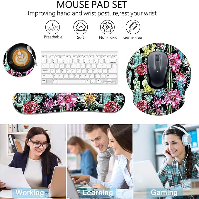 Keyboard Wrist Rest and Mouse Pad Wrist Support Set - Image 7