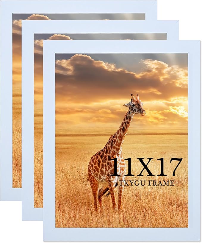 TKYGU 11x17 Picture Frame Set of 3, Wooden Frame 11by17 Wall Gallery Poster by TKYGU