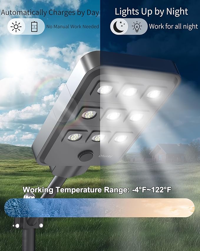 Ofuray Of-9600W Solar Street Lights Outdoor, 24Ah High Power Solar Security - Image 2
