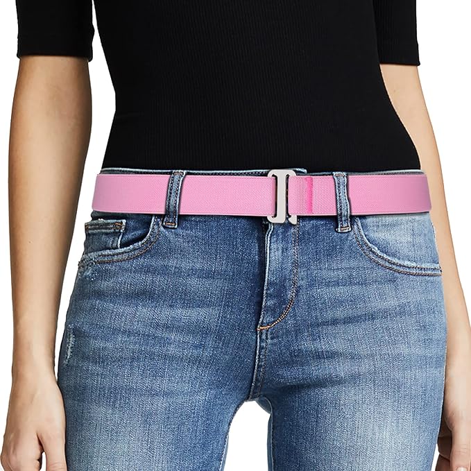 JASGOOD Women No Show Stretch Belt Elastic Web Strap Belt by JASGOOD