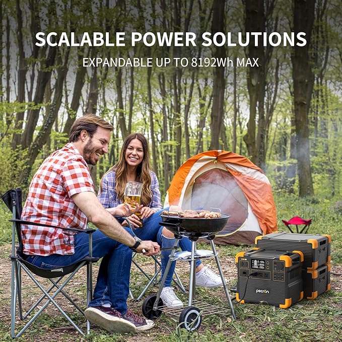 PECRON Portable Power Station E2400LFP, 2048Wh Solar Generator Backup, 2400W - Image 3