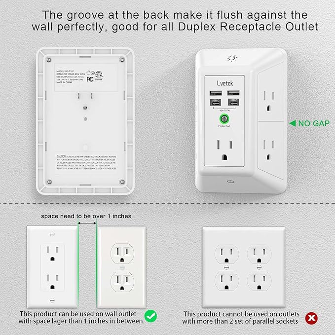 Multi Plug Outlet Surge Protector - Image 6