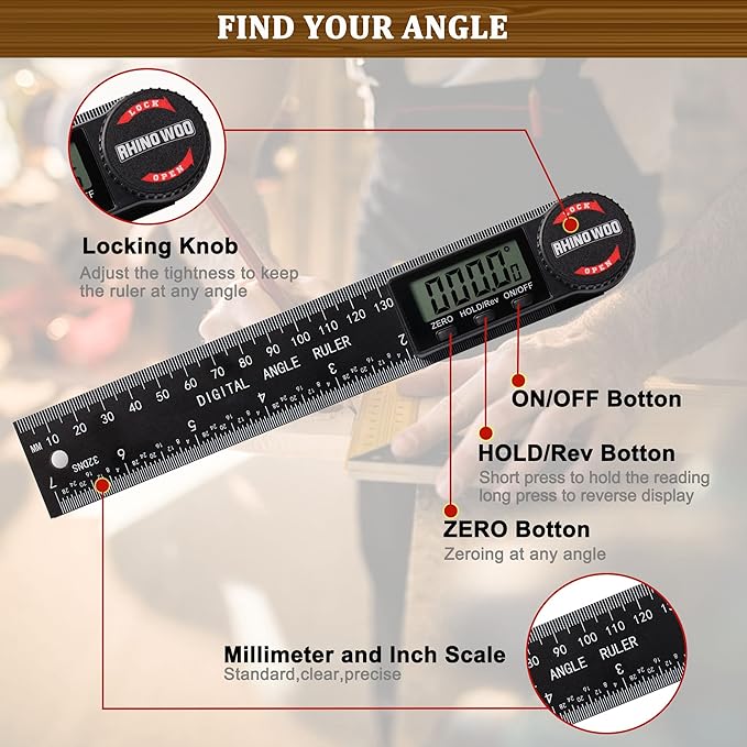 Digital Angle Finder Protractor, Angle Measuring Tool - Image 2