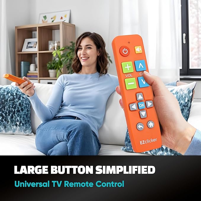 EZclicker Big Button Universal TV Remote Simple Easy to Use, Works - Image 2