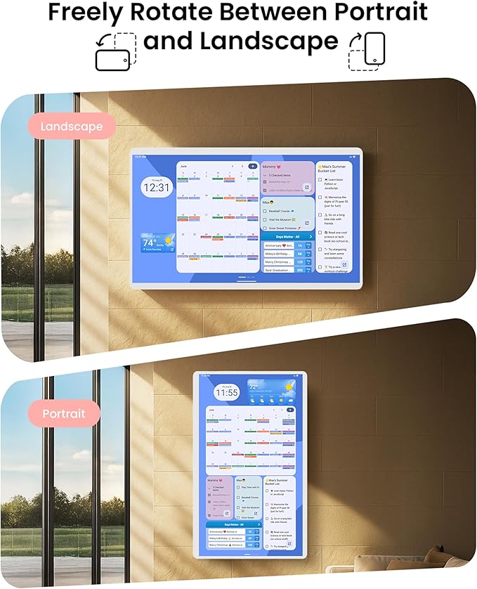Viewzio 24 Inch Digital Planner Wall Planner Touch Screen Chore Chart Syncs All - Image 5