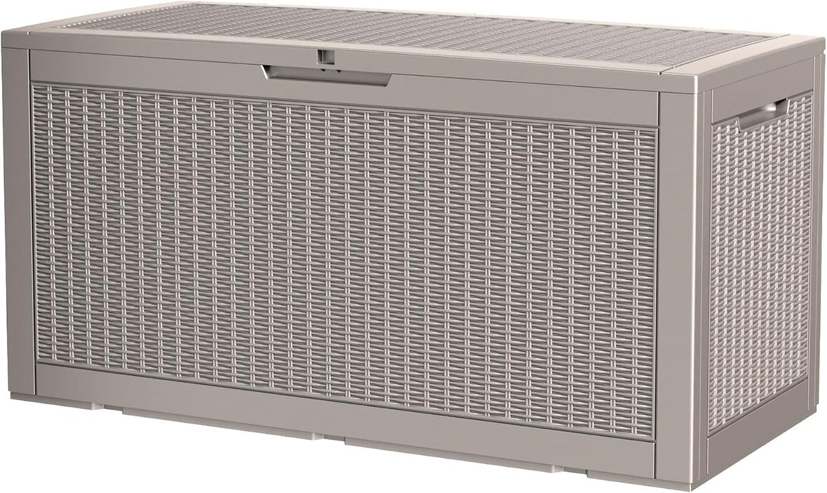 100 gallon storage box, waterproof resin deck box, main product view