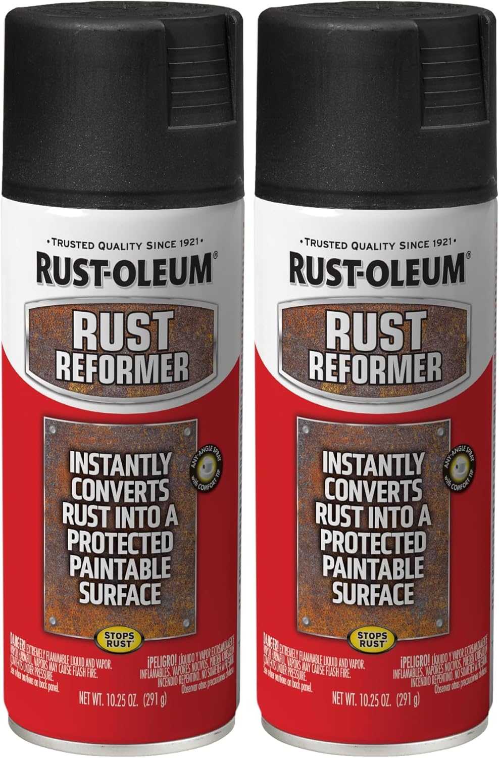 Rust-Oleum 248658 Rust Reformer Spray, 10.25 oz, Black (Pack of 2)
