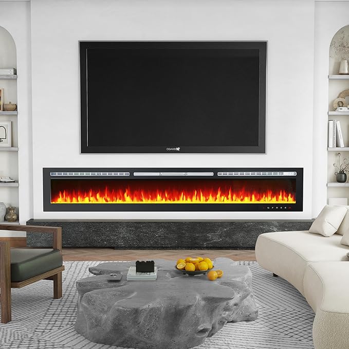 CharaVector 100 inch 750W/1500W Electric Fireplace Inserts - Image 8
