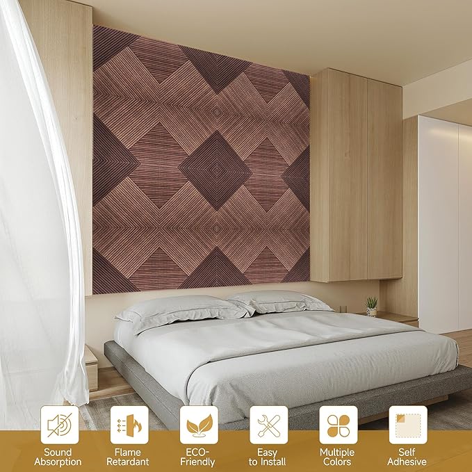 Autorific Acoustic Wall Panels, 6 Pack Total Size 72 x 48 Inches, Self-Adhesive - Image 8