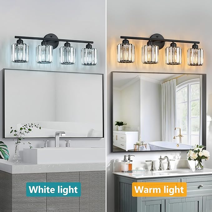 FDPBY Modern 4 Light Crystal Vanity Light, Compatible - Image 2