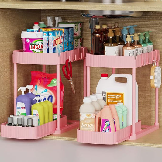Ukeetap 2 Pack Multi-Purpose Pull-Out Storage Organizers, Under Sink Organizers by ukeetap