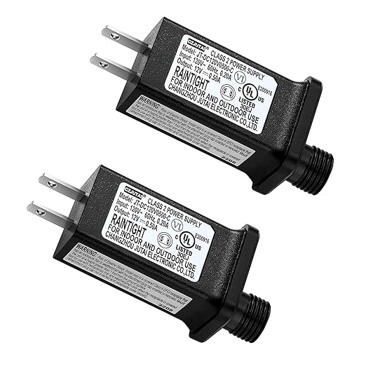 2PCS Replacement 12V 0.5A LED Transformer JT-DC120V0500-C Class 2 Power Supply by Airoads
