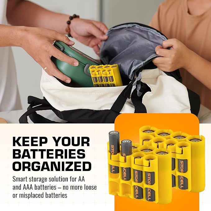 Storacell AA + AAA Combo Battery Storage Caddy and Dispenser, Holds 4 AA + 4 - Image 2
