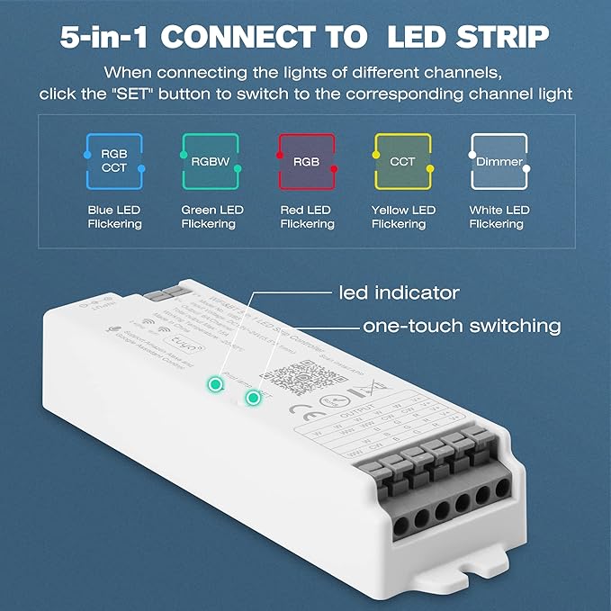HUSUKU RS Series RGB CCT LED Controller Kit, 12-24V 180W-360W, RF Wireless - Image 3