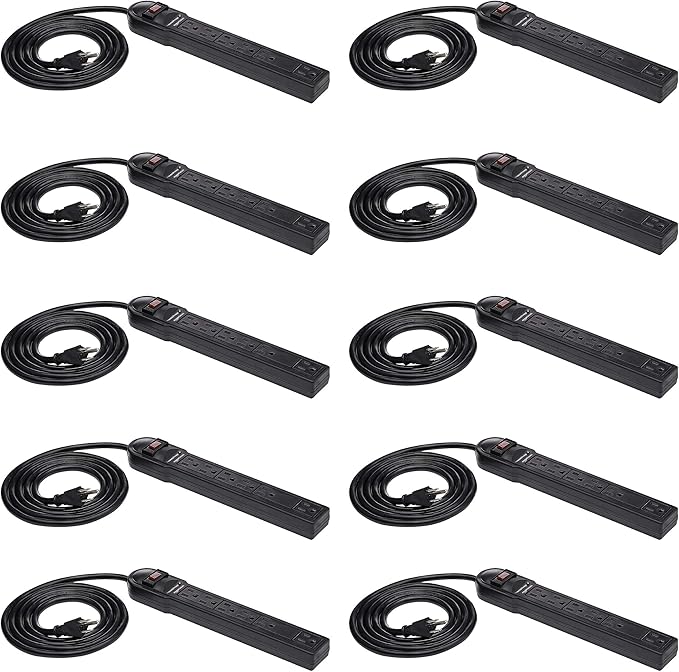 Amazon Basics Surge Protector Power Strip, 790 Joules, LED Indicator, 6ft by AmazonBasics