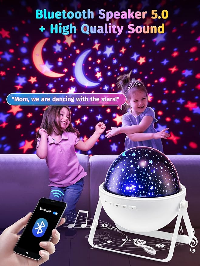 Star Projector for Kids Room, 15 Colors+Bluetooth Music Star Night Light - Image 4