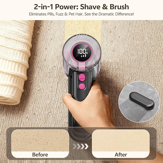 Rechargeable Fabric Shaver, 2-in-1 Lint Remover - Image 3