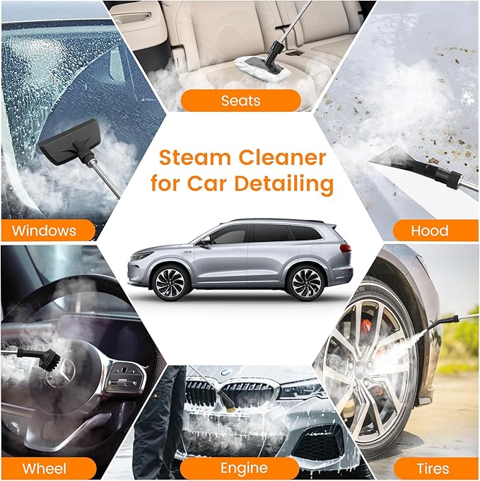 Pressurized Steam Cleaner, 3-Level Adjustable Handheld Steamer Cleaning - Image 8