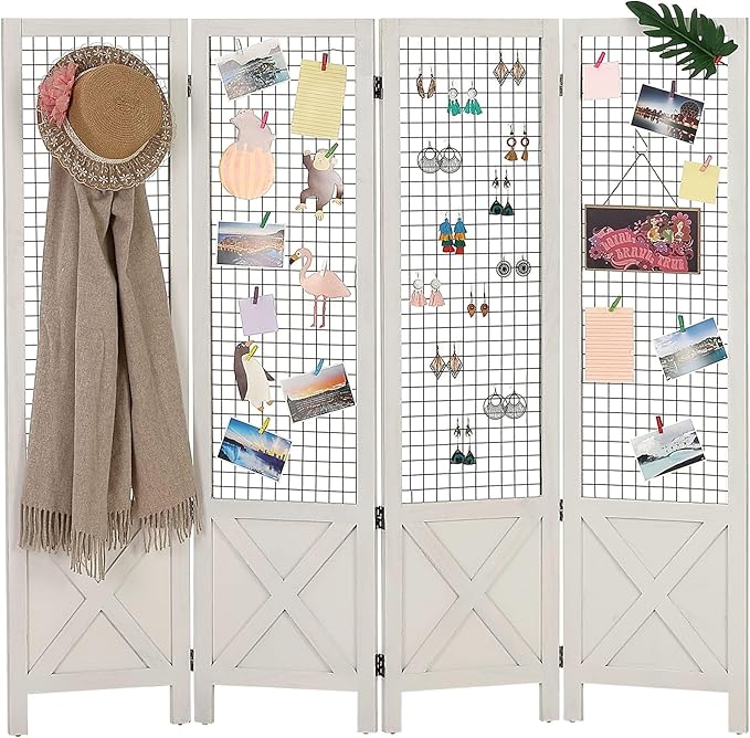 Wnutrees 4 Panel Gridwall Display, Portable Freestanding Display Board by Wnutrees