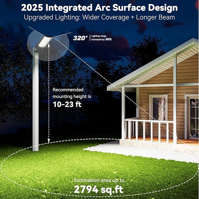 MMKT Solar Lights Outdoor, 12000W 3 Color Solar Street Lights, Commercial Solar - Image 3