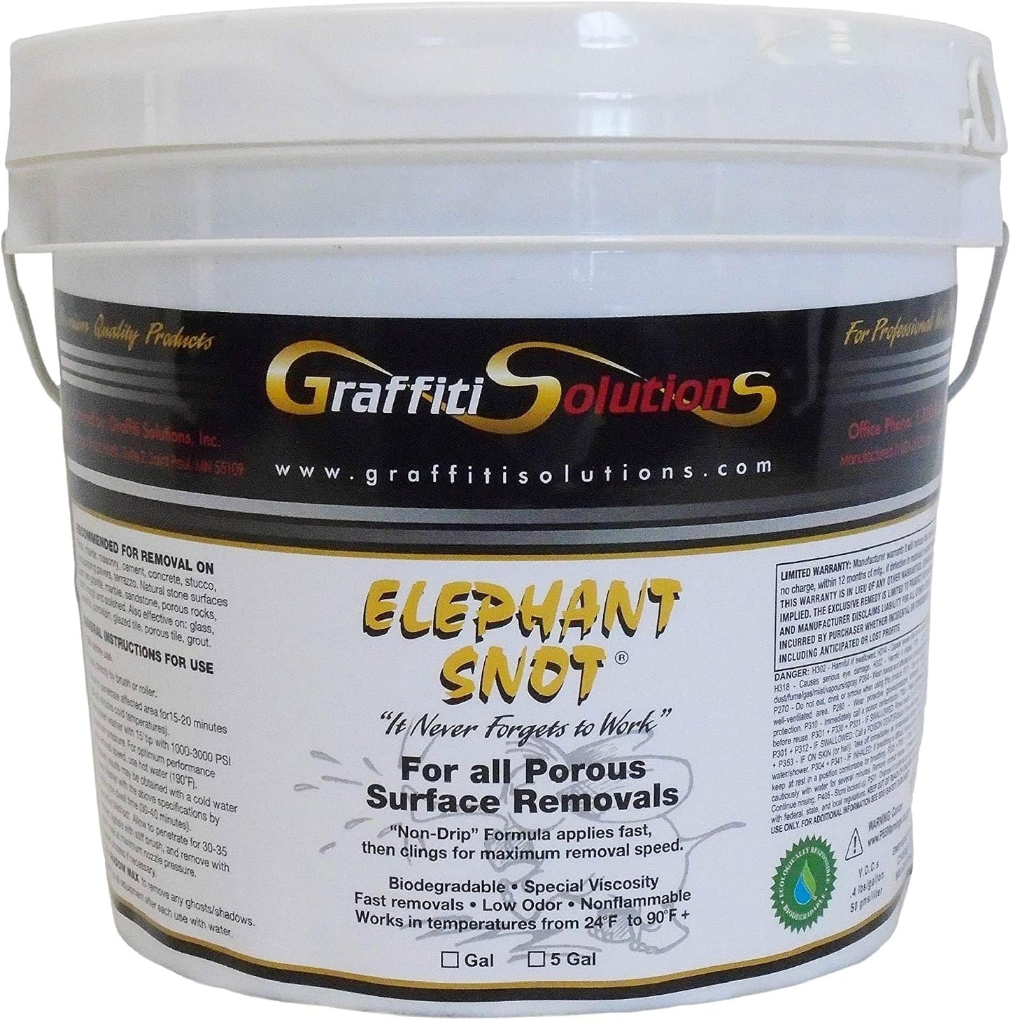 Elephant Snot Graffiti Remover (1 Gallon) | | Superior Biodegradable Formula for Rapid Graffiti Removal on Porous Surfaces | Trusted by Professionals