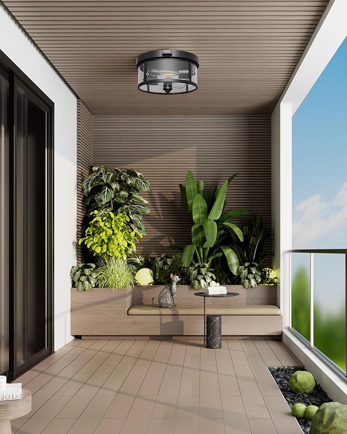Craftersmark 2Pack Outdoor Flush Mount Ceiling Light 12.5In - Image 6