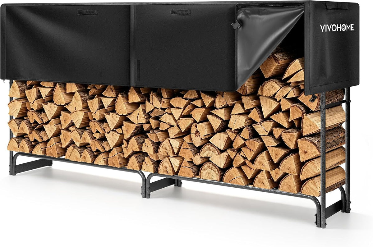 vivohome 8 ft 1/2 cord fireood rack outdoor, main product view
