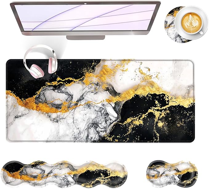BFUKVOU Large Keyboard Mouse Pad Set, Extended Mouse Pad+Keyboard Wrist Rest by Unknown