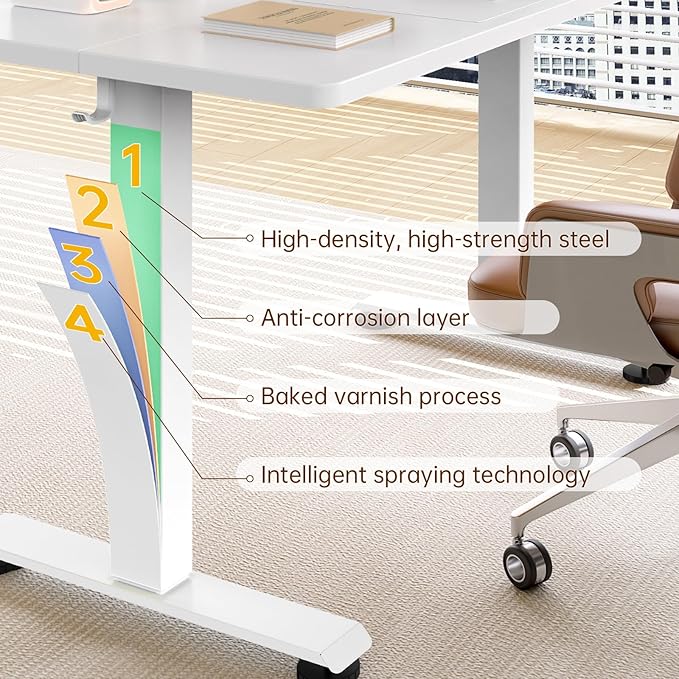 Veken 55 Inch Large Electric Standing Desk, Sit to Stand Up, Heights Adjustable - Image 7