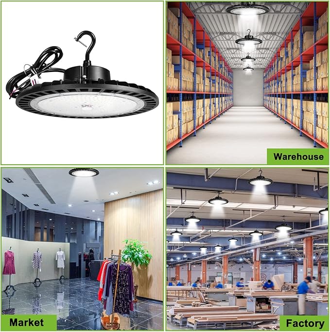 High Bay Led Shop Lights 200W 1-10V Dimmable UFO LED High Bay Light 200W 5000K - Image 6