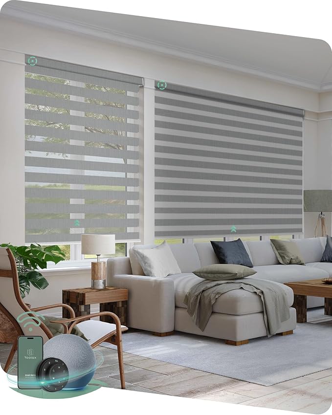 Yoolax Motorized Zebra Blinds Compatible by Yoolax