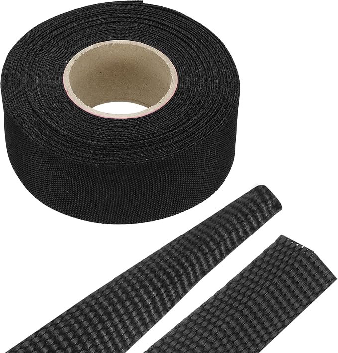 MECCANIXITY Braided Cable Sleeves Heat Shrinkable Fabric Sleeving, 1 1/4" 33ft by MECCANIXITY