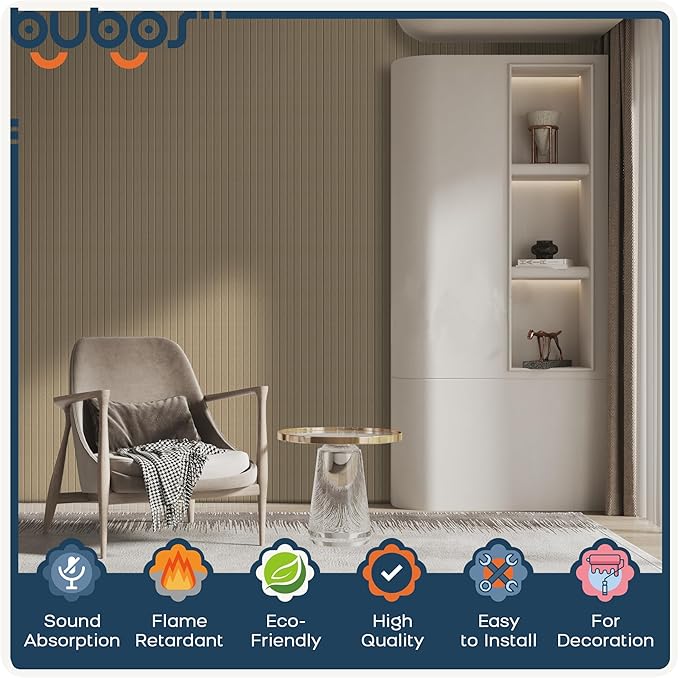 BUBOS 5 Pack Large Acoustic Panels, 47.2" X 23.6" Self-Adhesive Acoustical Wall - Image 3