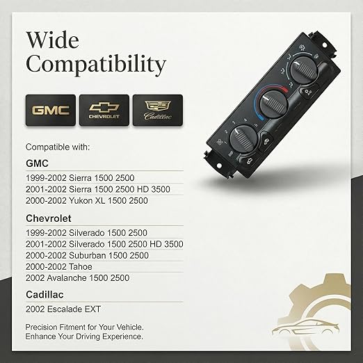 599-266 A/C Control Switch Air Conditioning Climate Control Module, Front - Image 5