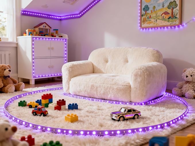 Aalnfe Purple Led Lights Strip Indoor Rope Lights Easy DIY Cuttable Strip Lights - Image 7