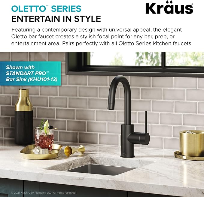 KRAUS Oletto Single Handle Kitchen Bar Faucet - Image 4