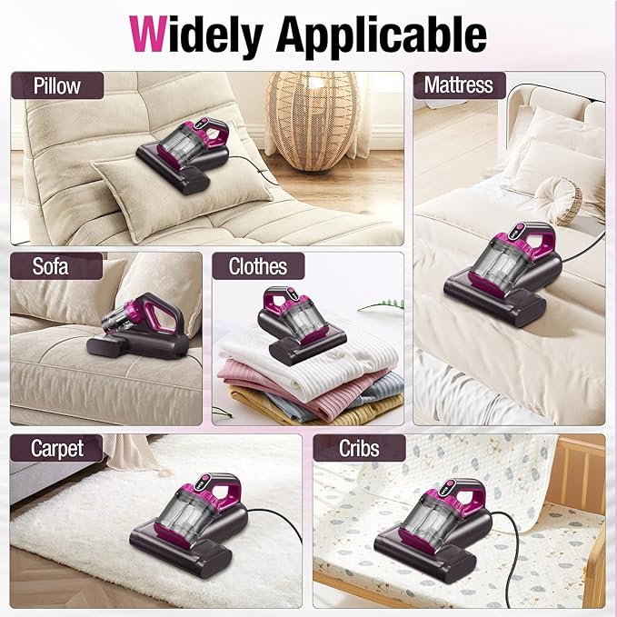 BYHUME Mattress Vacuum Cleaner, 17Kpa 650W Bed Vacuum Cleaner, 273nm UV-C Light - Image 7
