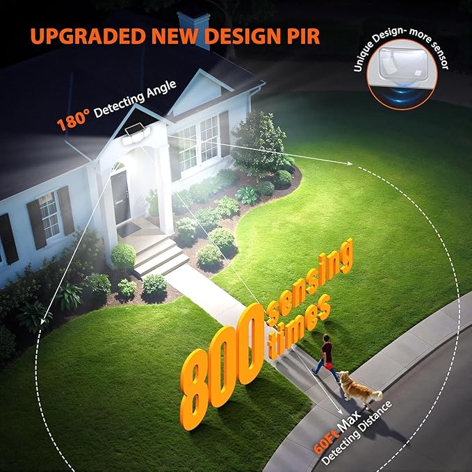 WdtPro Solar Lights Outdoor Motion Sensor, 3500LM Bright Solar Flood Lights - Image 5