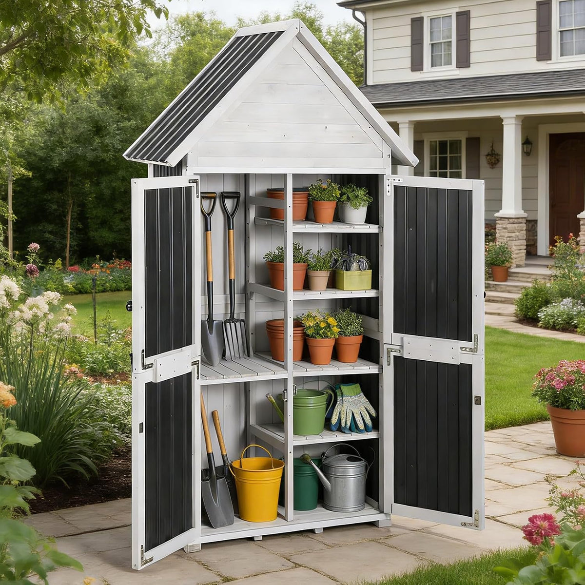 gutinneen outdoor storage shed with all around strong, main product view