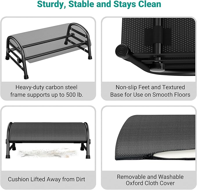 YEASHEIN Adjustable Foot Rest for Under Desk at Work, Ergonomic Under Desk - Image 5