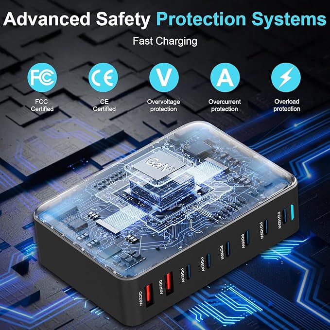 500W USB C Fast Charger Block, 8 Port USB Charging Station, GaN Ⅲ Pro Double - Image 5