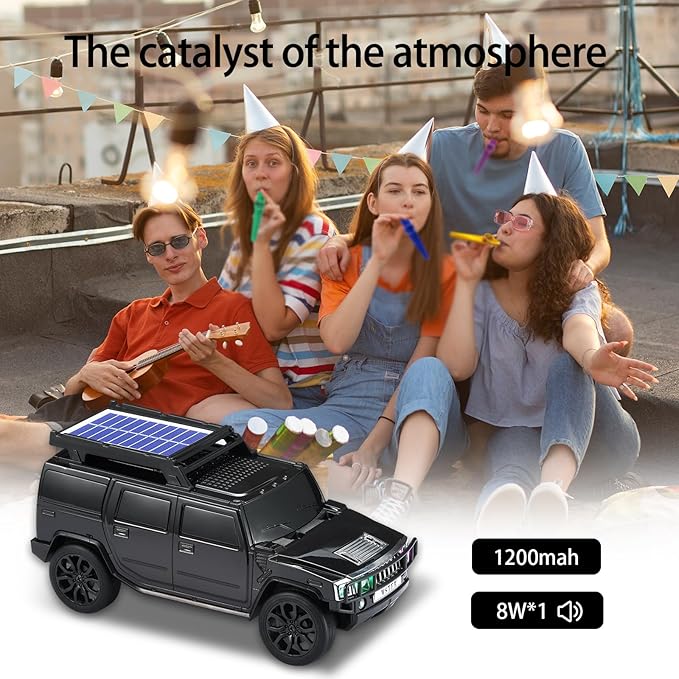 WSTER WS-696 Solar Bluetooth Replica Speaker – Portable Modern Off-Road Car - Image 4