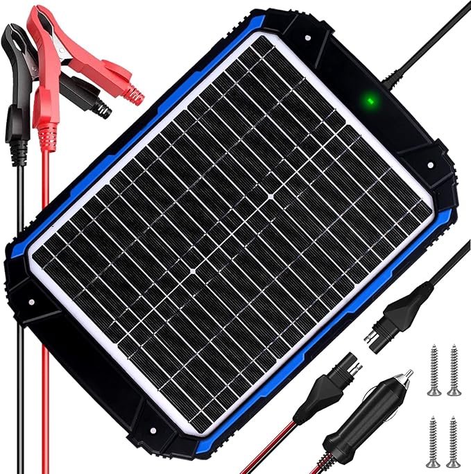 SUNER POWER 20W 12V Solar Battery Trickle Charger & Maintainer PRO, Built-in by SUNERPOWER